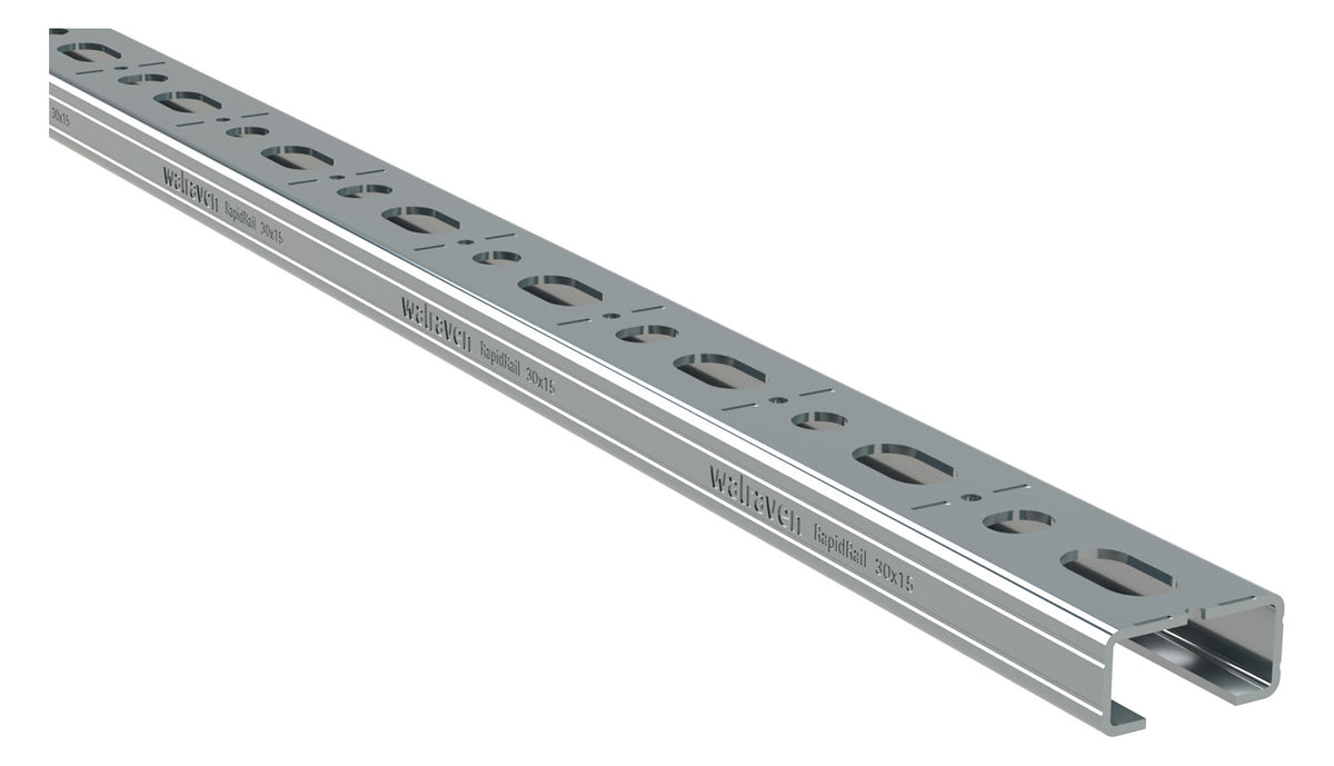 Walraven Montageschiene RapidRail 30x15 0,5m C-Profil sv | 650530150