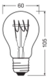 OSRAM LED-Lampe FM E27 A60 4,8W 2700K ws Vintage 1906 Classic A 40 Fil DIM 4 470l