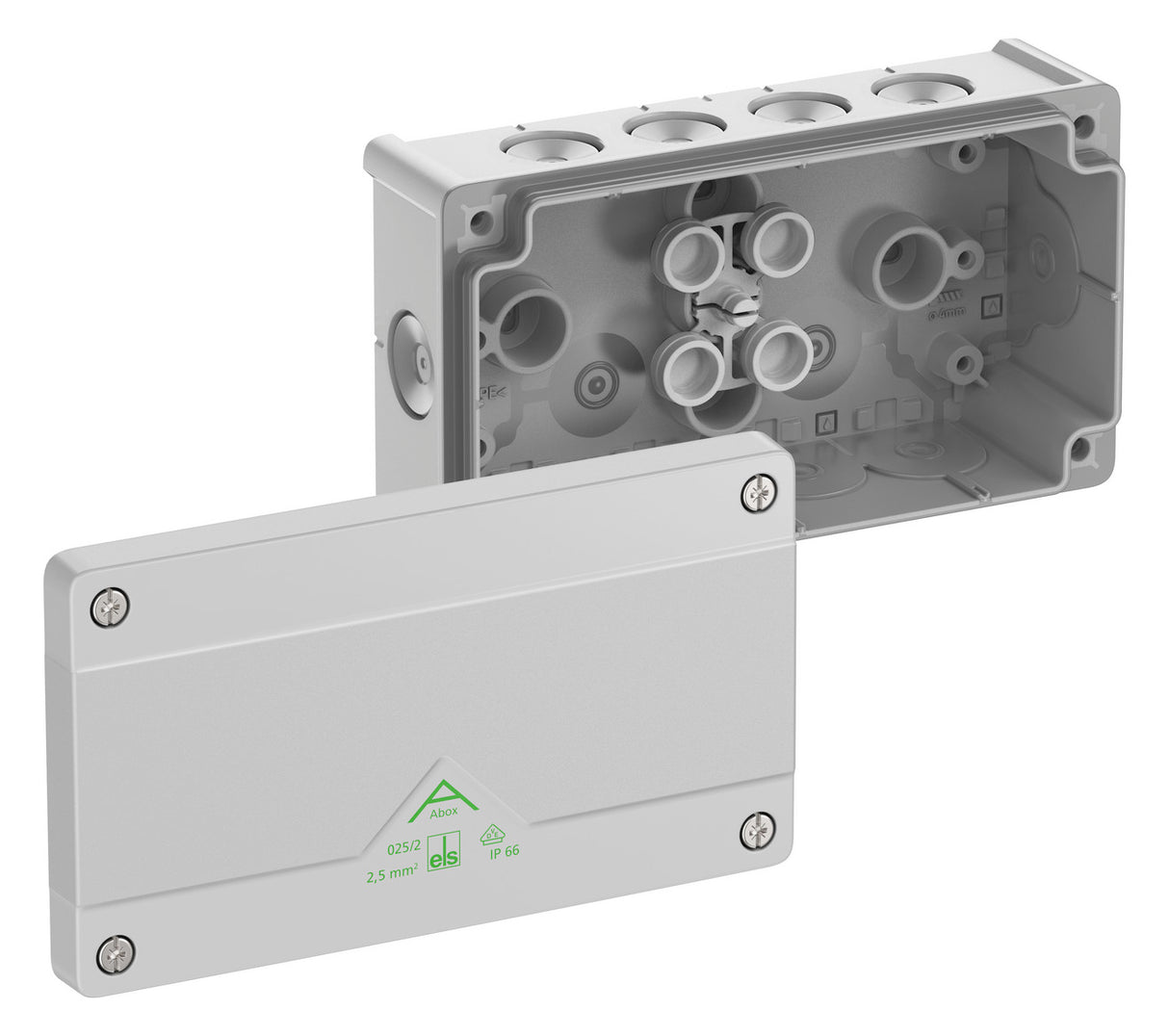 SPELSBERG Abzweigkasten 87x152mm Kst gr Abox 025/2-L IP66 IK07 hfr