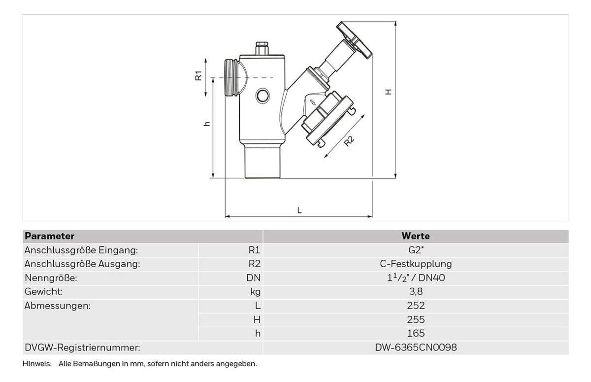 Honeywell Systemtrenner BA295STN-A Standrohr, C-Festkupplung A, 11/2" | BA295STN-11/2A