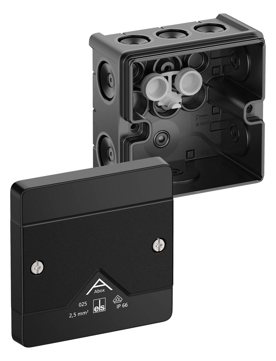 SPELSBERG Abzweigkasten 87x87mm Kst sw Abox 025-L/sw IP66 IK07 hfr