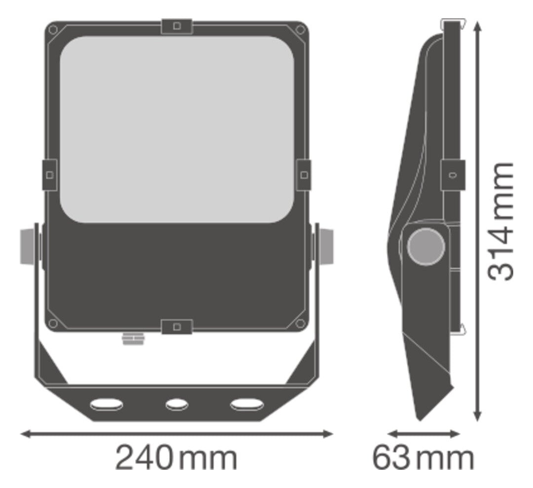 LEDVANCE LED-Anbaustrahler 50W Konv 1LED Floodlight FL PFM ASYM 45x140 50 W 4000