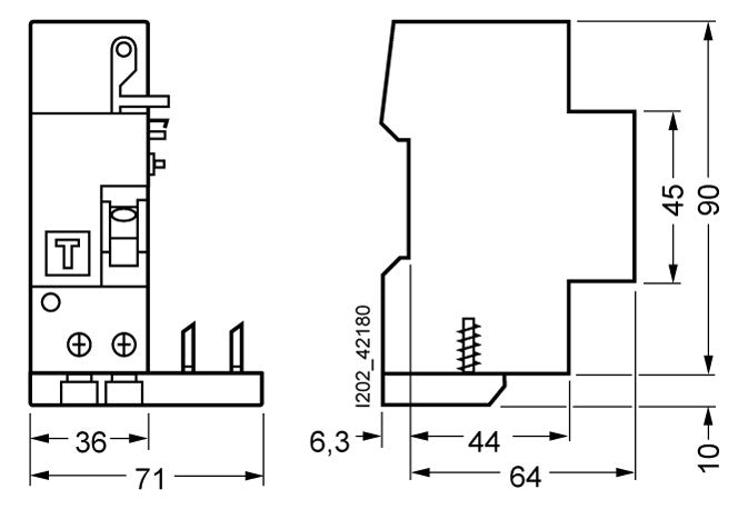 SIEMENS FI-Schutzschalter A 2p 440V 40A 5SM2322-6 0,03A 2TE REG 10kA 1kA/stoß