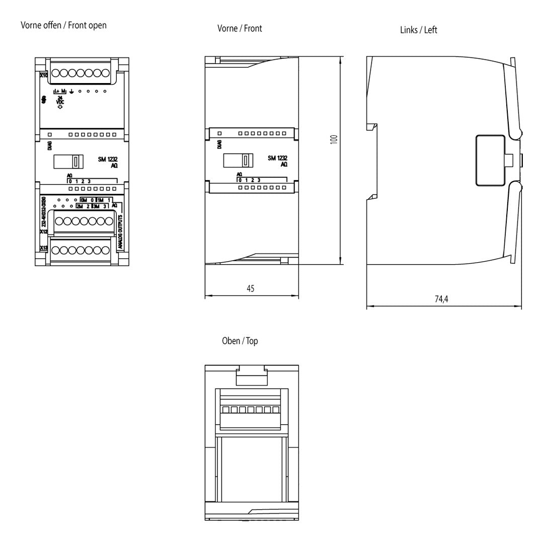SIEMENS SPS-Analoges E/A-Modul 4Ausg 6ES7232-4HD32-0XB0 Ausg.Spg Ausg.Strom