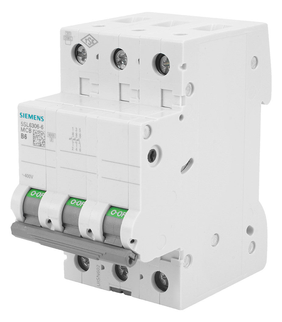 SIEMENS Leitungsschutzschalter UC B 6A 5SL6306-6 3p 400V 3TE 50Hz IP20