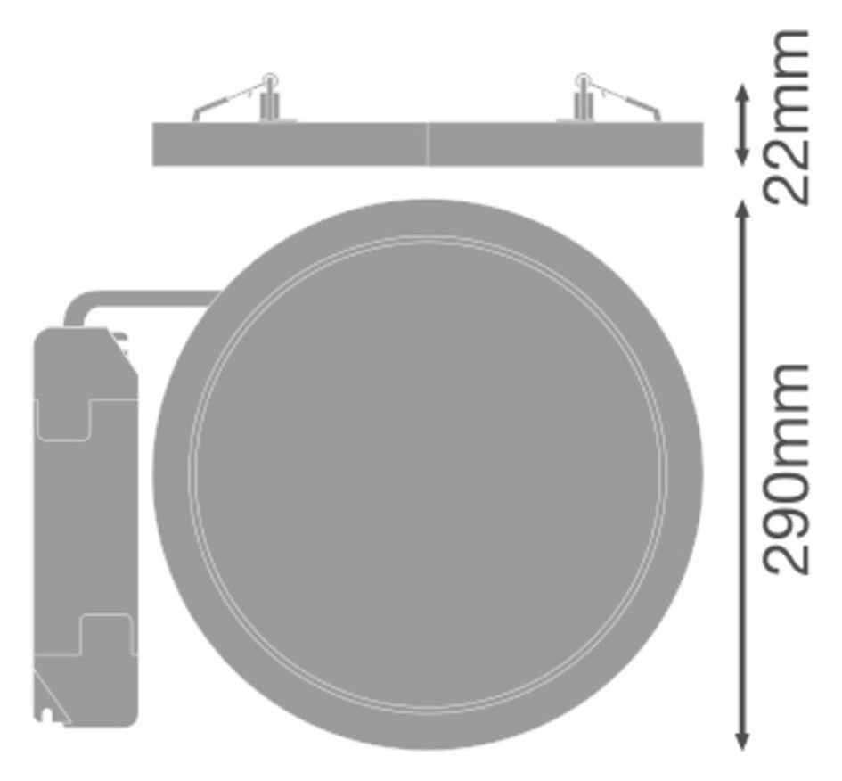 LEDVANCE LED-Einbaustrahler 15-22W EVG DL UNIV DA D300 V 22W ML 83040 WT DALI