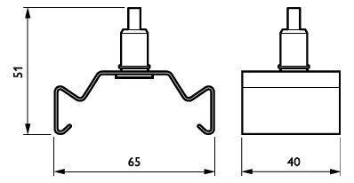 PHILIPS-LICHT Montagebügel ws Edst L65mm Maxos fusion LL500Z MB-SW2 L5000 WH B40m