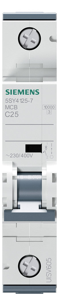 SIEMENS Leitungsschutzschalter UC C 25A 5SY4125-7 1p 400V 1TE 50Hz IP20