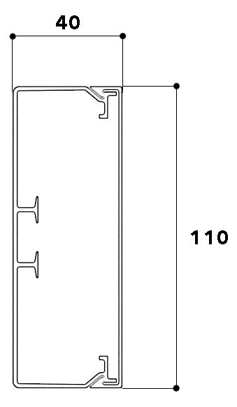 GGK Leitungsführungskanal Kst aws unbeh LFG 40x110 40x110x2000mm RAL9010