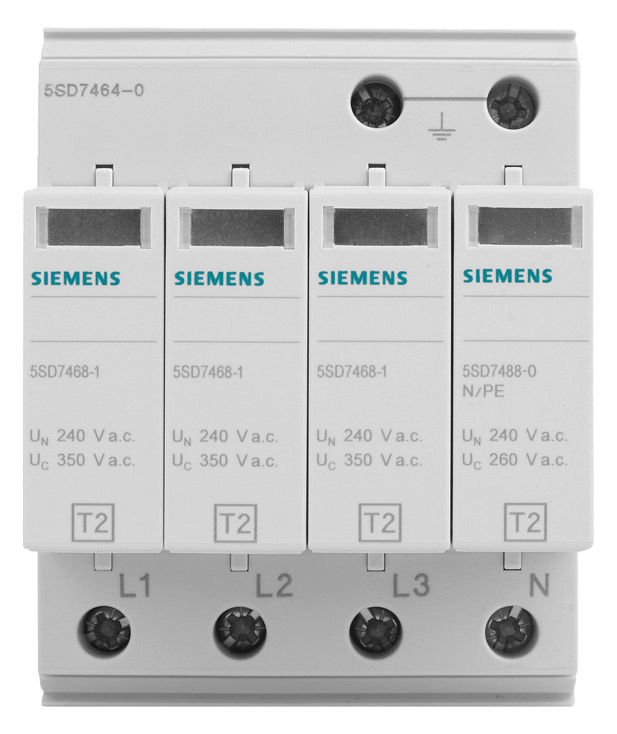 SIEMENS Überspannungsableiter 415VAC 4TE 5SD7464-0 Netzform-TN-S 1,4kV TS35 40kA