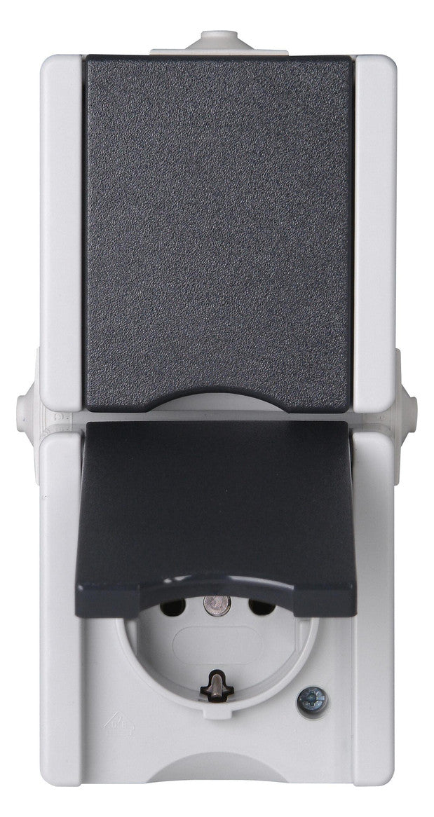 KOPP Steckdose 2f anth mt AP Klappd IP44 PRO AQA 947556008