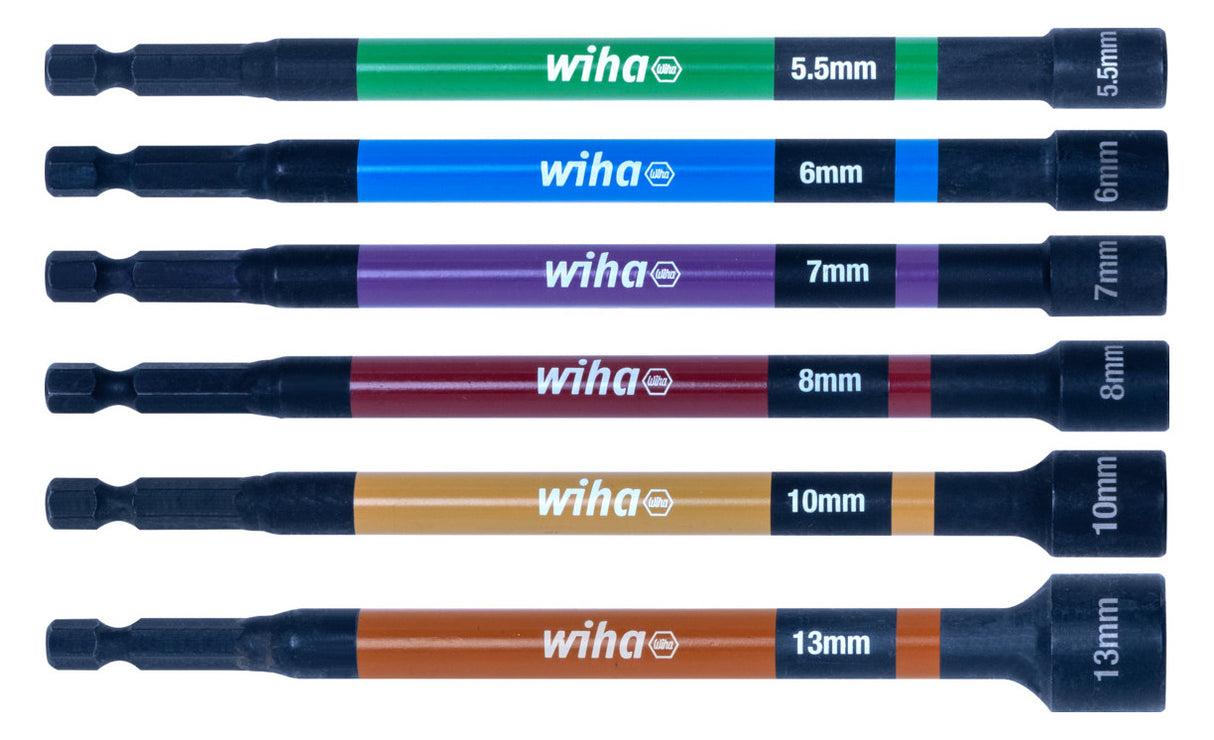 WIHA Steckschlüssel Set magnet Farbcodiert 6-tlg.1/4" 47035