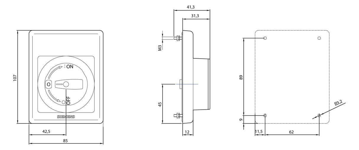 SIEMENS Schrank-Frontplatte B85xH107mm 3RV1923-4B Kst unbeh