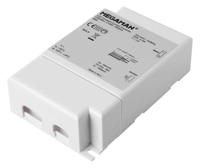 MEGAMAN LED-Trafo 37W 1050mA 37V 1-10V MM56012 IP20 Kstgeh stat 123x79x35mm