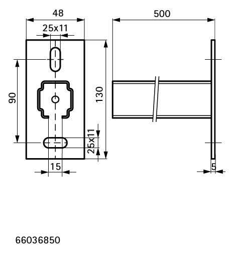 WALRAVEN Wandkonsole RapidRail 38x40 BUP L: 500 mm mit cm-Skala