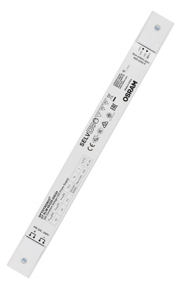 OSRAM LED-Trafo 60W 24V IP20 Kstgeh stat OT SLIM 60/220-240/24 338x30x17,5mm