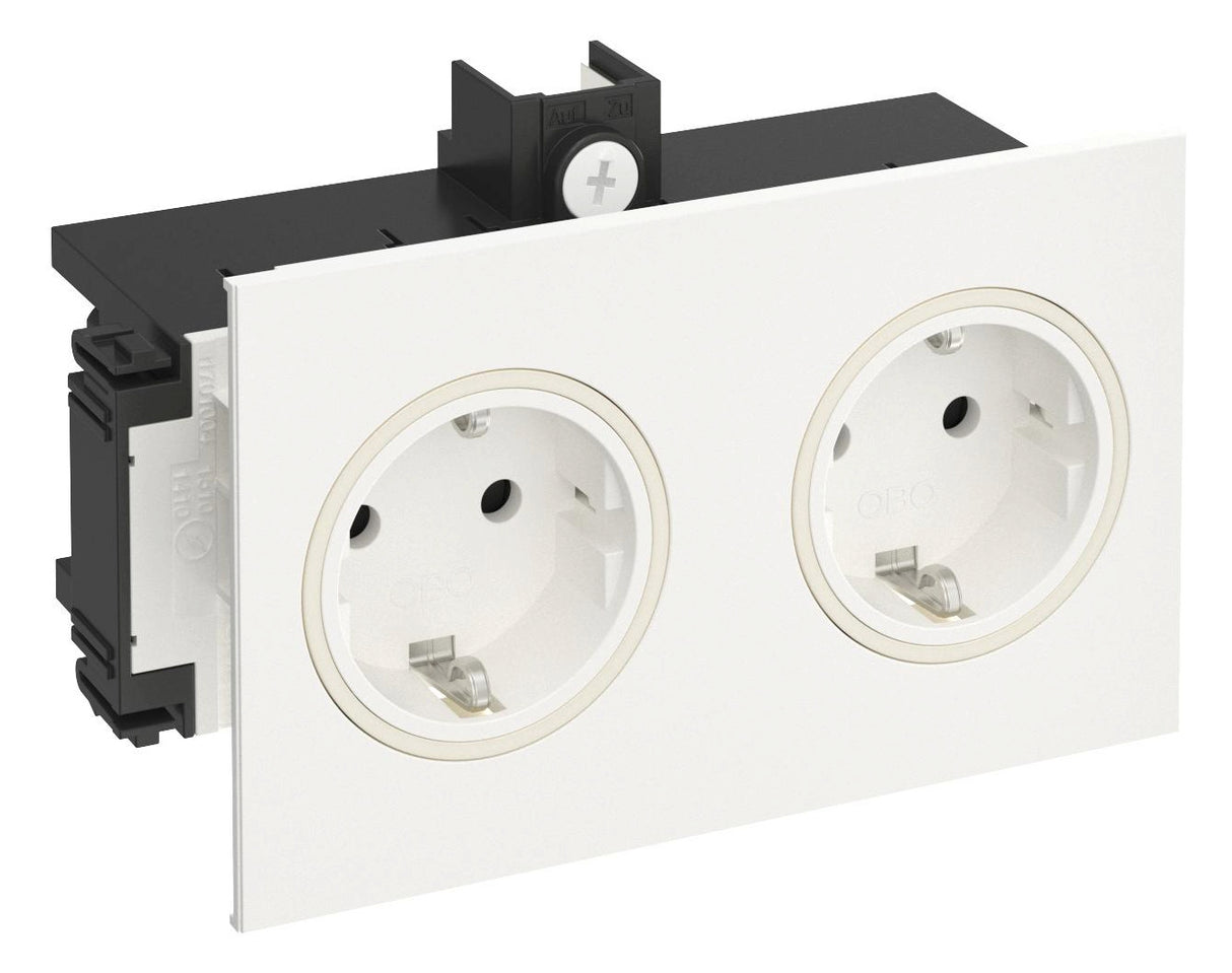 REHAU Steckdose 2f rws mt GEB-K m.BS SIGNA IN BRK 2STD rws IP20