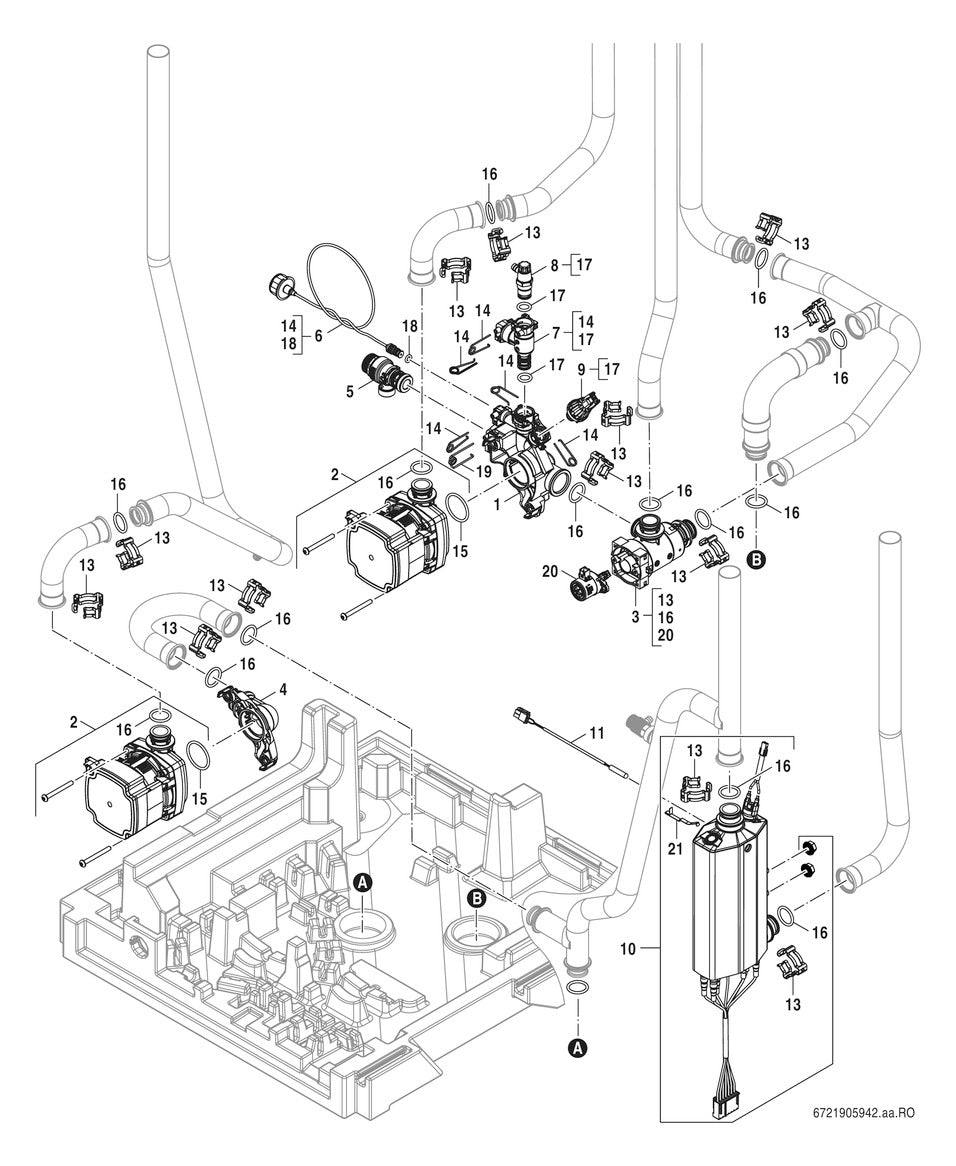 Bosch Luft/Wasser-WP Inneneinheit AWMBi D für CS8800, Pufferspeicher 70l | 7724001335