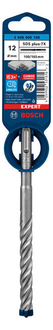 BOSCH-EW Hammerbohrer 12mm SDSplus SDS plus-7X 1pc 100/165mm f.Beton