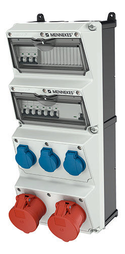 MENNEKES CEE-Kombi Kst gr IP44 3Steckd AMAXX 940008 2x32A5p400V LS-Schalter
