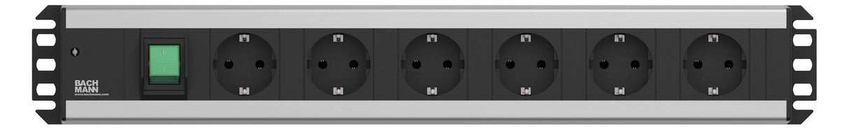 BACHMANN Steckdosenleiste 6f gr 2m 90° 300.003 m.Ein/Aus IP20 1,5qmm