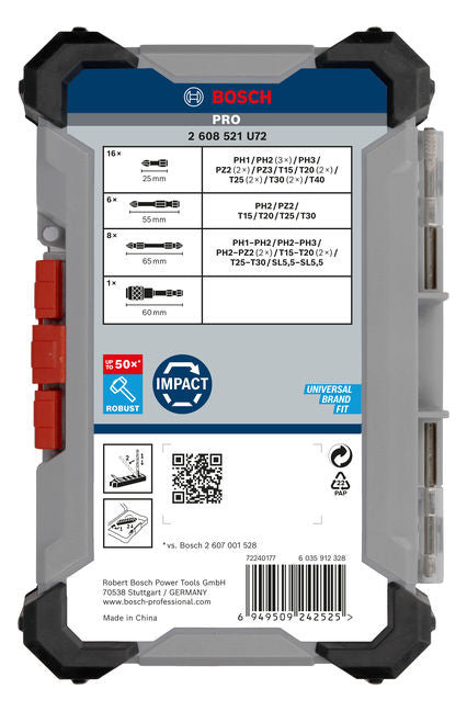 BOSCH-EW Bit-Set 31St Magnethalter 8xPH SCHRAUBERBIT-SA 4xPZ 15xTX 1xSchlitz
