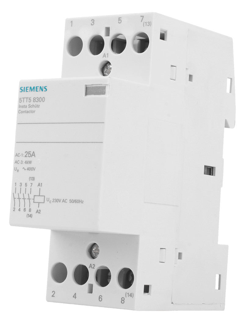 SIEMENS Installationsschütz 25A 230V/AC 5TT5830-0 400V/AC 4S 2000W/AGL 2TE