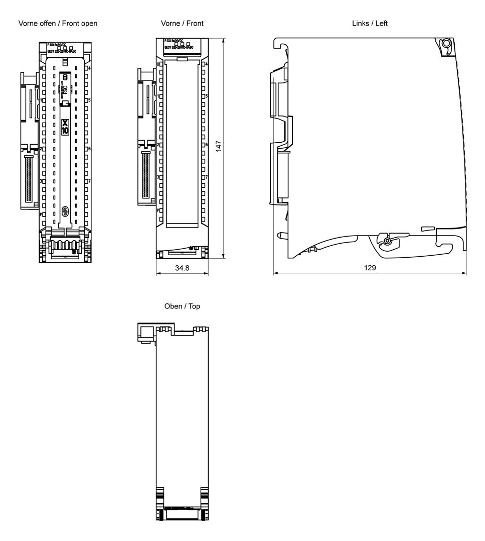 SIEMENS SPS-Digitales E/A-Modul 8Ausg 2A 6ES7526-2BF00-0AB0 DC 19,2-28,8V 24V