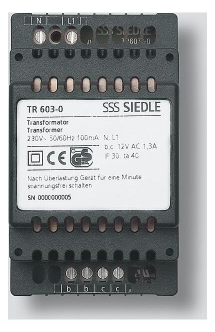 SIEDLE Lade-Netzteil 12V AC syst.unabh TR 603-0 IP20