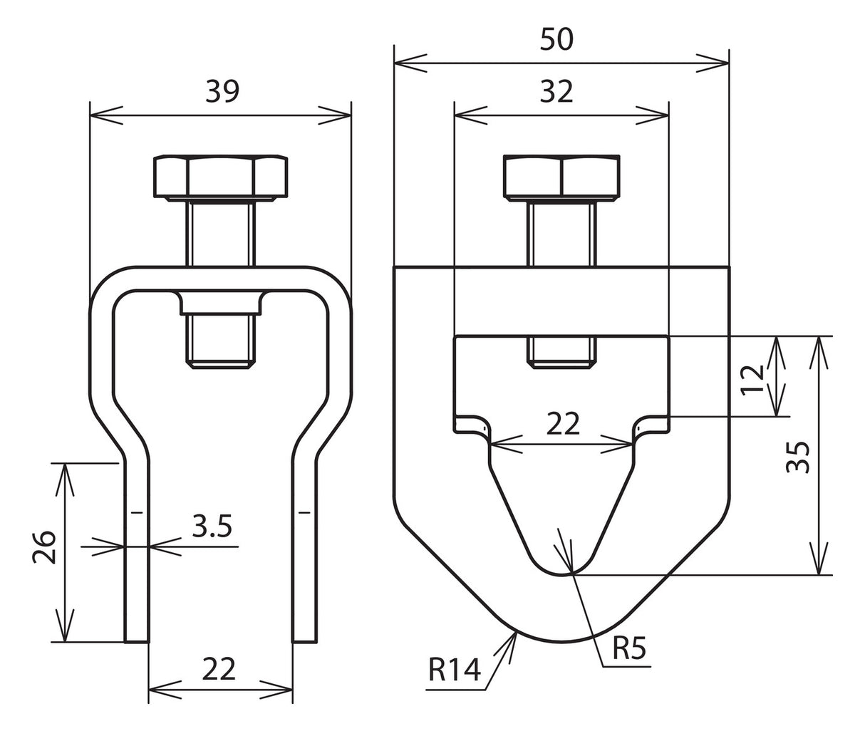 DEHN SE Anschlussklemme V4A 20 10mm AK ES TE 20 RD10 FL30 V4A <30mm