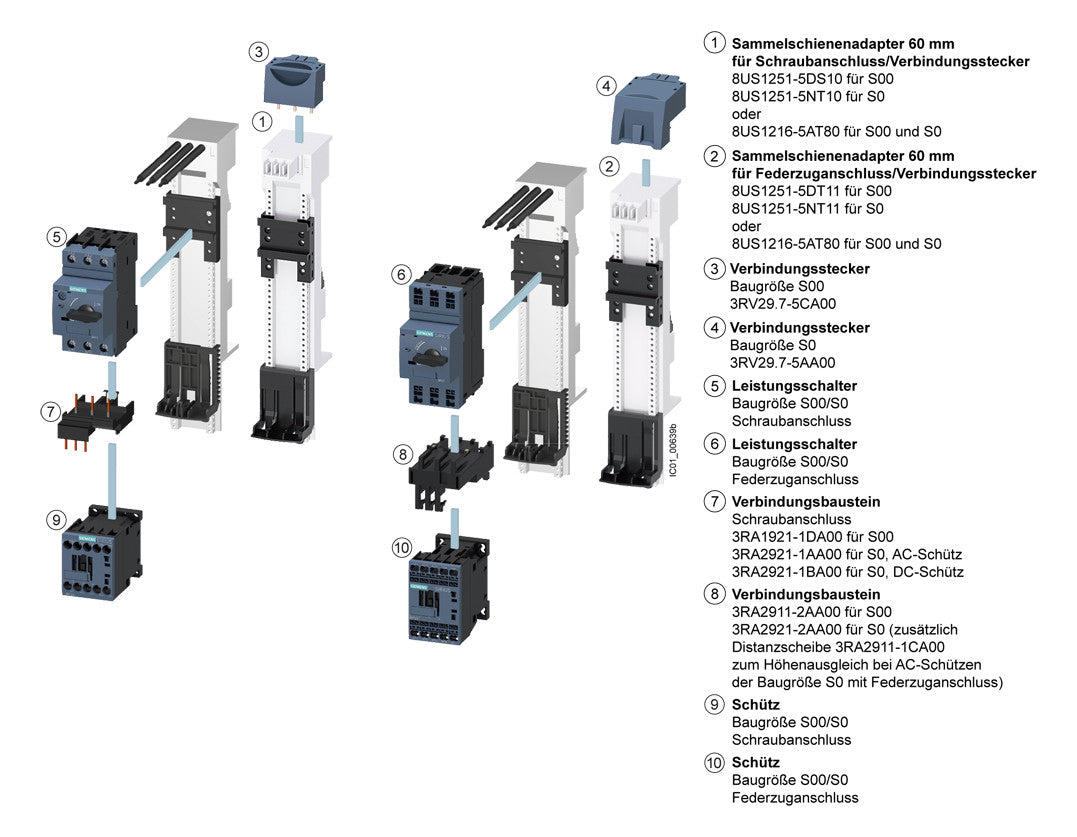 SIEMENS Direktstarter 4kW 230V AC 8,5A 3RA2120-1JD24-0AP0 7-10A IP20