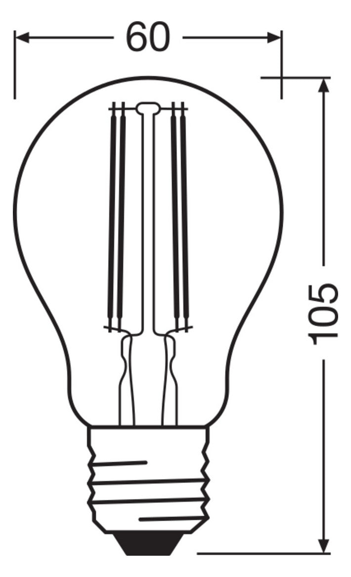 LEDVANCE LED-Lampe FM E27 A60 5,5W 2700K SMART+ Filament WiFi Classic A 60 6 ws