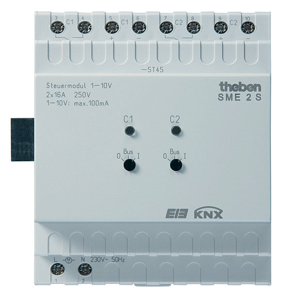 THEBEN Lichtsteuergerät KNX REG 4TE SME 2 S KNX 1-10V 2Ausg Handbedien