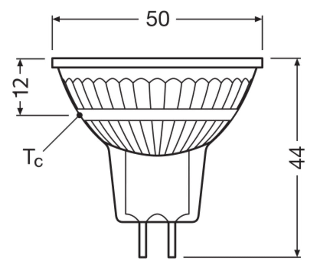 LEDVANCE LED-Reflektorlampe GU5,3 MR16 E LED MR16 50 120° P 5.3W/827 GU5.3 MR16