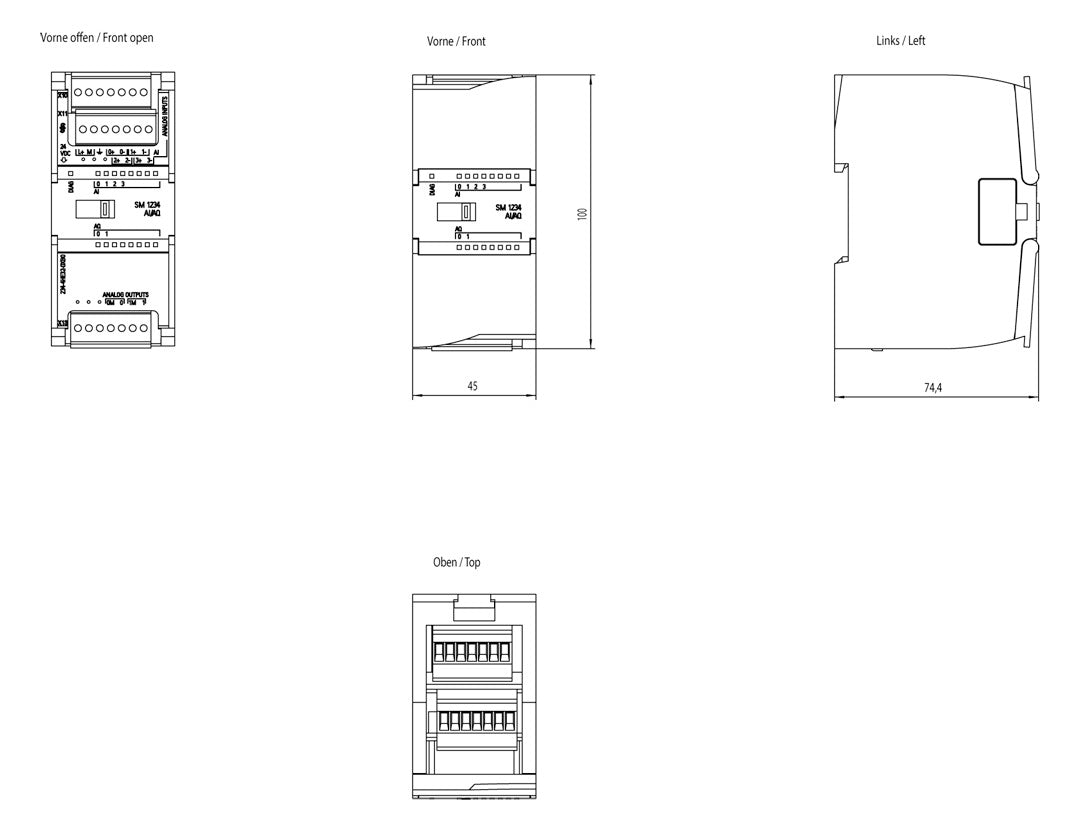 SIEMENS SPS-Analoges E/A-Modul 4Eing 6ES7234-4HE32-0XB0 2Ausg Eing.Strom