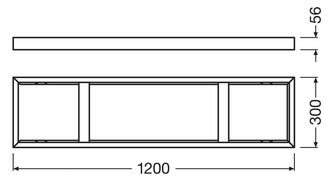LEDVANCE Aufbaurahmen ws Alu L1201mm SURFACE MOUNT PANEL 1200 Kit B300,5mm