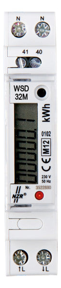 NZR Wechselstromzähler B 5A elektr digi EcoCount WSD 32+ MID geeicht 1ph 32A S0