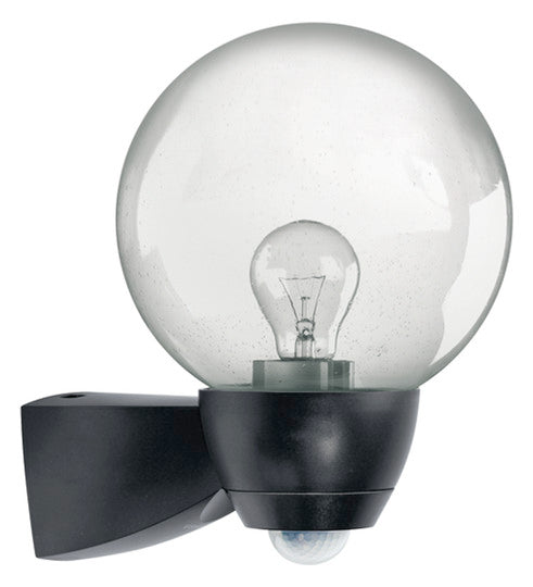 ESYLUX Sensorleuchte 77W HV sw mt E27 AL P Monza 130 schwarz IP44 Gl_klar