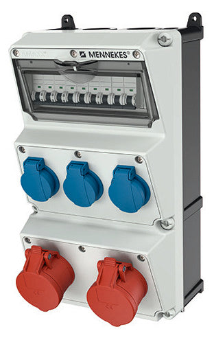 MENNEKES CEE-Kombi Kst gr IP44 3Steckd AMAXX 930003 2x16A5p400V LS-Schalter