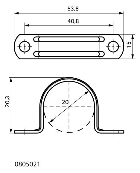 Walraven Rohrband ev 20 mm 1tlg. f. Kabel, Stahl- u. Kunststoffrohr | 0805021