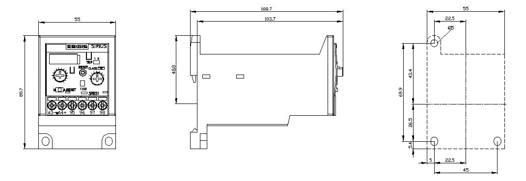 SIEMENS Überlastrelais elektr 12,5-50A 3RB3133-4UW1 Einzelaufstell 1S/Hilf
