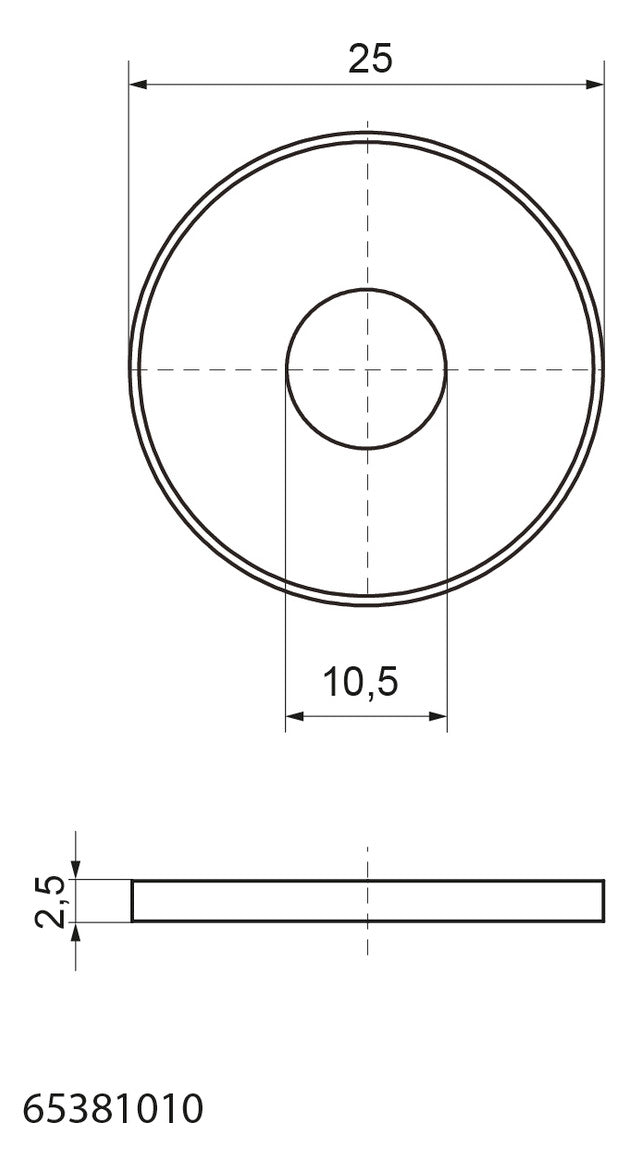 Walraven Unterlegscheibe flach BUP 25mm / Loch 10,5mm - für RapidRail | 65381010