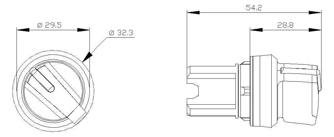 SIEMENS Knebelschalter 2stuf bel.b rnd 3SU1052-2BF10-0AA0 22,3mm