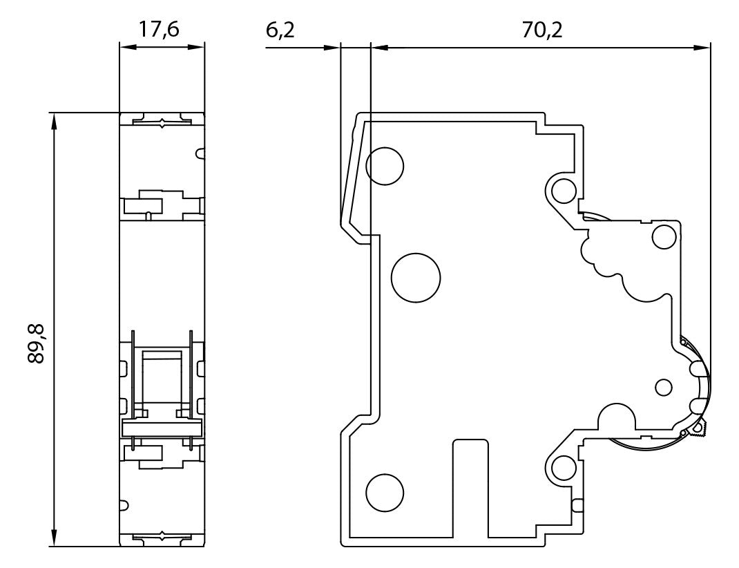 SIEMENS Leitungsschutzschalter UC B 16A 5SY7116-6 1p 400V 1TE 50Hz IP20