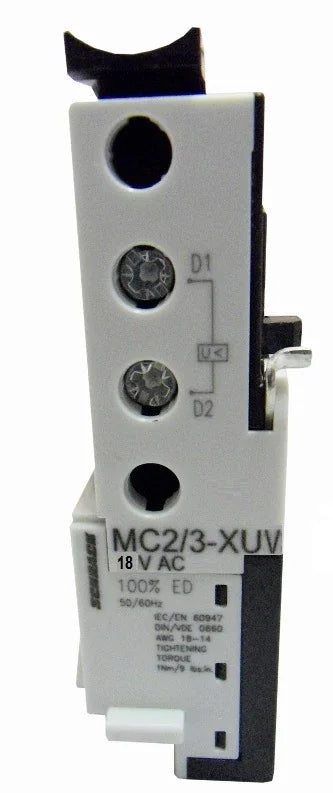 Arbeitsstromauslöser 24VAC/DC + 1 Hilfskontakt zu MC2/3