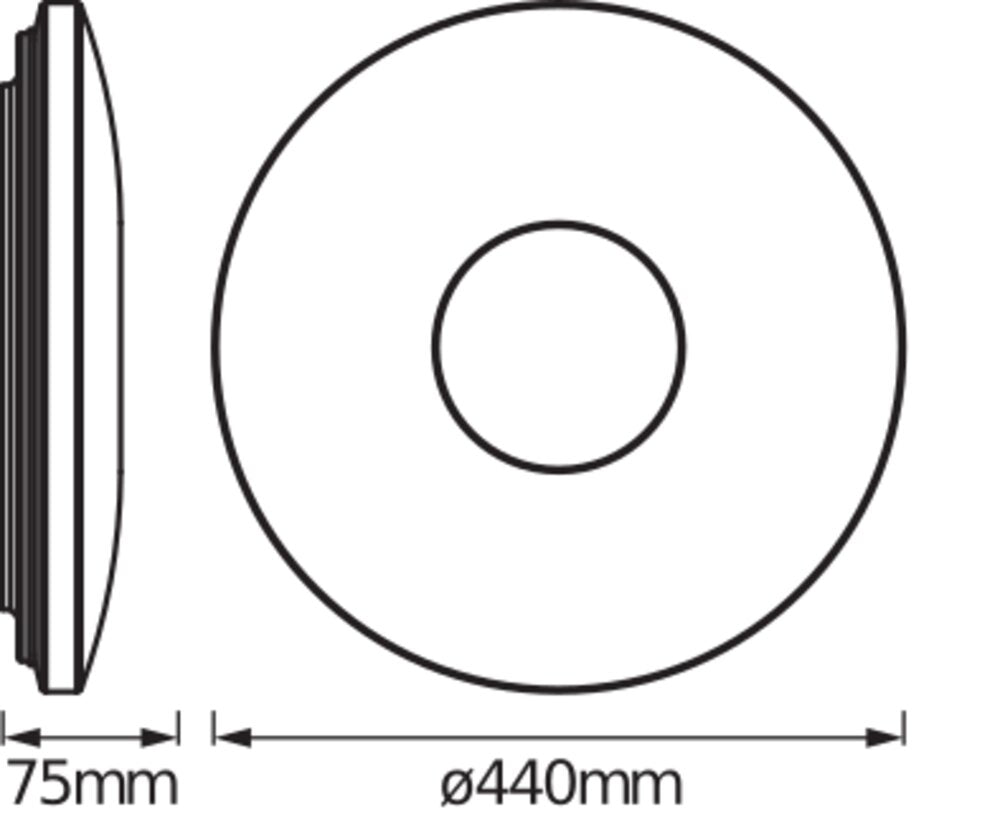 LEDVANCE LED-Sensorleuchte 32W 3000K gr Orbis Sparkledot Click Sensor 440mm 2250