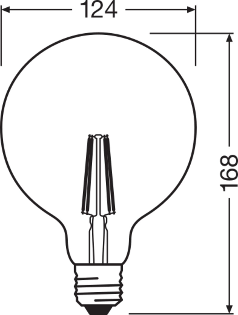 OSRAM LED-Kugellampe FM E27 G125 6,5W ws Vintage 1906 Globe 52 Filament 6.5W 2500