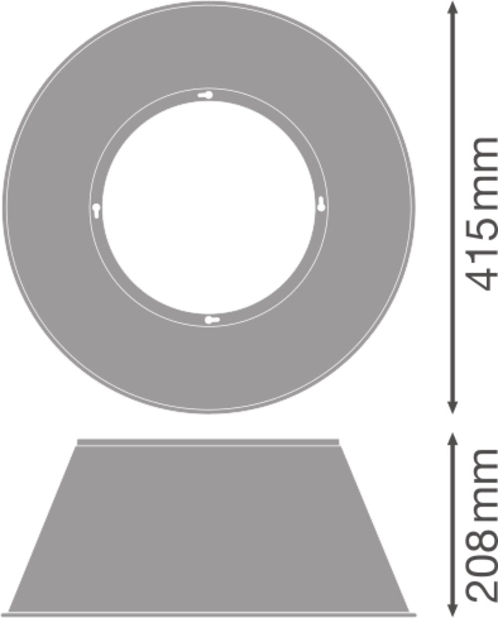LEDVANCE Reflektor 65° si sym direkt mt HB ALU REFLECTOR 93 W Alu 415x208mm