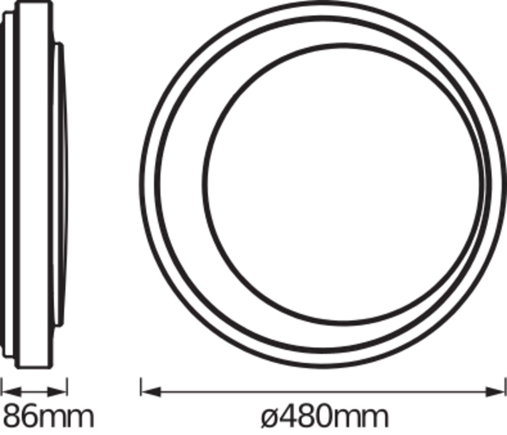 LEDVANCE LED-Kunststoffleuchte 32W gr SMART + Wifi Orbis Moon Gray 480mm 3000-