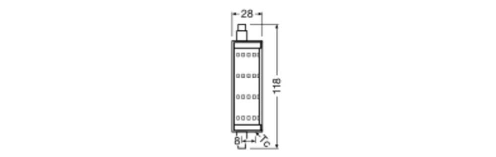 OSRAM LED-Röhrenlampe R7s 13W 6500K ws E LED Line 118 100 300° 13W 865 Clear 1521